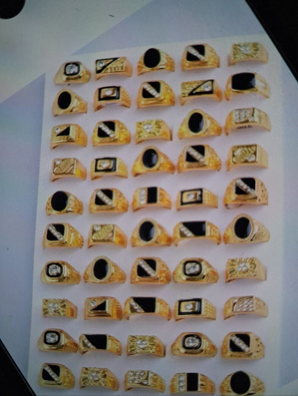 NWT Assorted Gold Tone Men's Fashion Rings Sz. 17-21